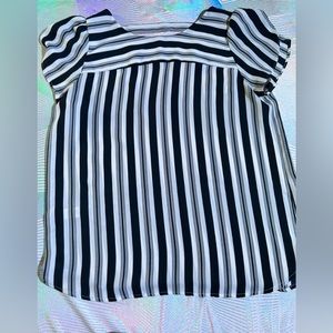 LOFT blouse, striped navy/white, size SP